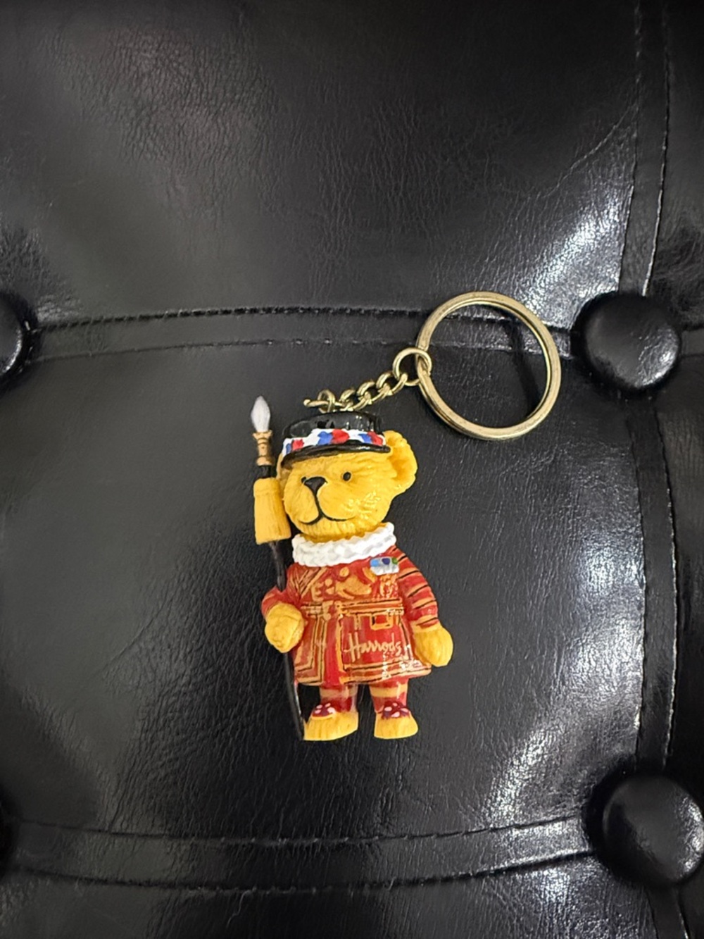Vintage Harrods Beefeater Bear Royal Guard Keychain London Collectible